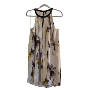 Mango Cream and Black Floral Midi Dress